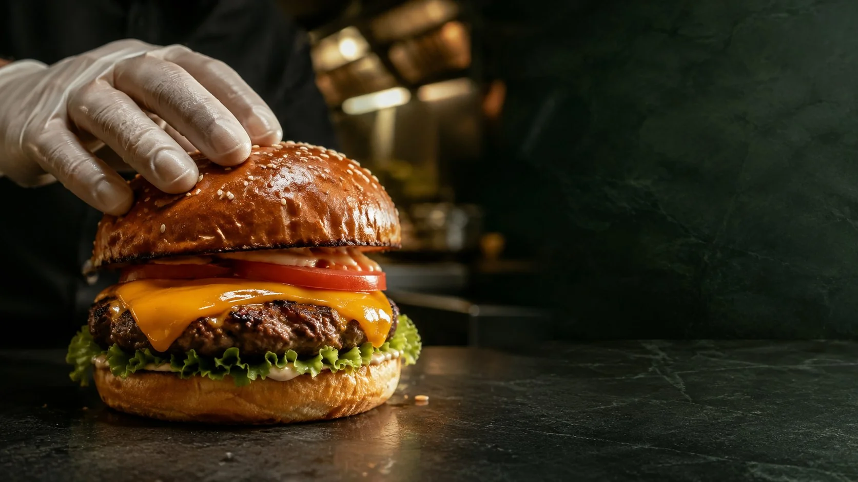 Burger profesional cu felie topită